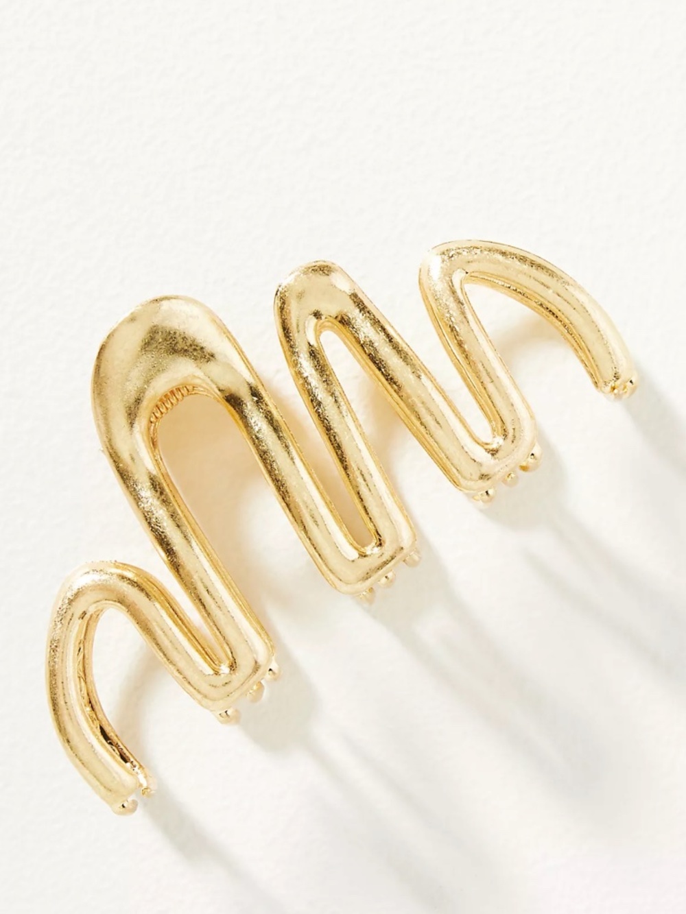 Anthropologie Squiggle Hair Claw Clip Gold Metal 5" Statement Hair Accessory